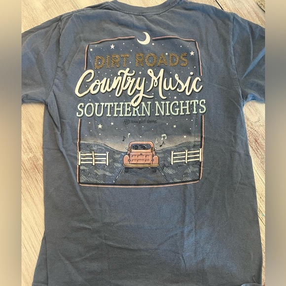 Girls it’s a girl thing Country Music Graphic Tee - Blue size 8 - Picture 1 of 2